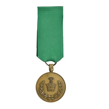 مدال برنز خدمت (دو رو تاج) - ضرب SPORRONG (با روبان و کاور فابریک بزرگ) - UNC - رضا شاه