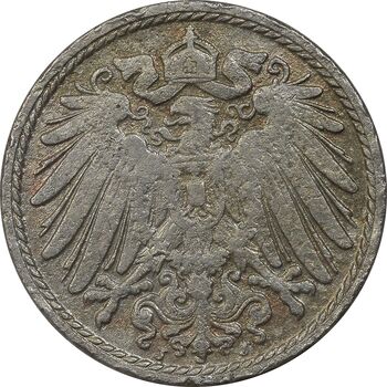 سکه 5 فینیگ 1906J ویلهلم دوم - VF30 - آلمان
