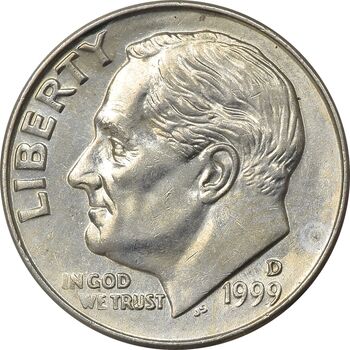 سکه 1 دایم 1999D روزولت - MS61 - آمریکا