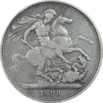 سکه 1 کرون 1888 ویکتوریا - VF30 - انگلستان