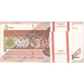 بسته اسکناس 5000 ریال امام (کرباسیان - سیف) - UNC - جمهوری اسلامی