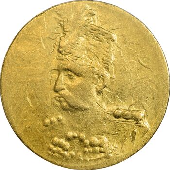 سکه طلا 2000 دینار تصویری (بدون تاریخ) - MS63 - مظفرالدین شاه
