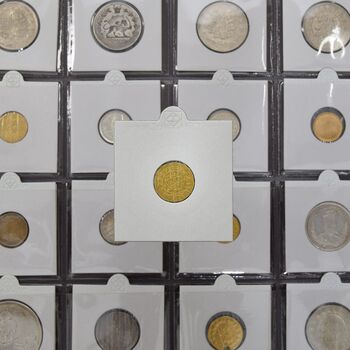 سکه طلا 5000 دینار 1314 خطی (تاریخ فشرده) - EF40 - مظفرالدین شاه