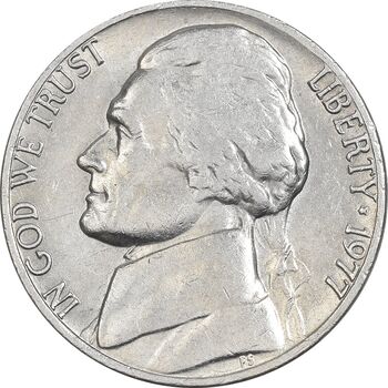 سکه 5 سنت 1977 جفرسون - EF45 - آمریکا