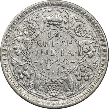 سکه 1/4 روپیه 1942 جرج ششم - EF40 - هند