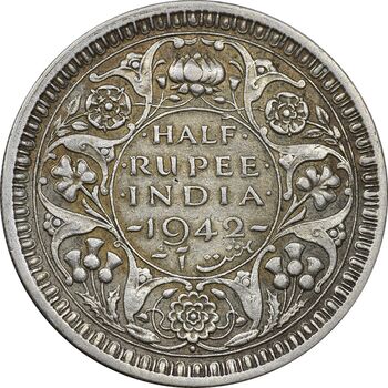 سکه 1/2 روپیه 1942 جرج ششم - EF40 - هند
