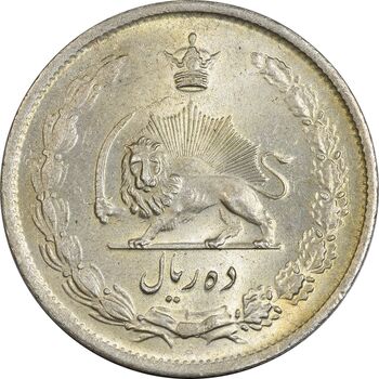 سکه 10 ریال 1323 - MS63 - محمد رضا شاه