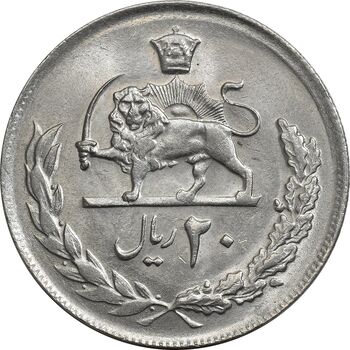 سکه 20 ریال 2537 - MS63 - محمد رضا شاه