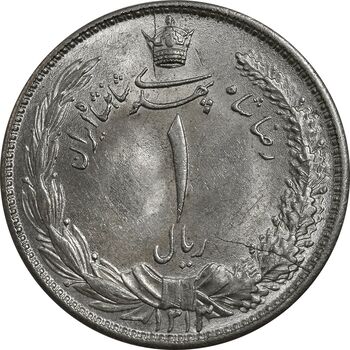 سکه 1 ریال 1313/0 (سورشارژ تاریخ) - MS63 - رضا شاه