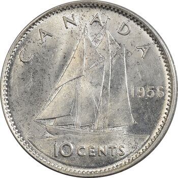 سکه 10 سنت 1956 الیزابت دوم - MS63 - کانادا