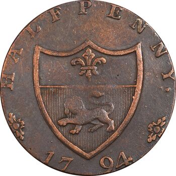 ژتون 1/2 پنی 1794-1795 برانزویک - VF30 - کانادا