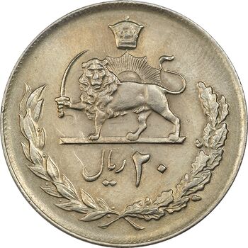 سکه 20 ریال 2537 - MS61 - محمد رضا شاه