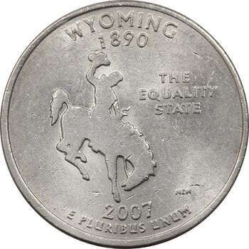 سکه کوارتر دلار 2007P ایالتی (وایومینگ) - MS61 - آمریکا