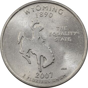 سکه کوارتر دلار 2007P ایالتی (وایومینگ) - MS63 - آمریکا