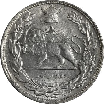 سکه 2000 دینار 1308 تصویری - MS61 - رضا شاه