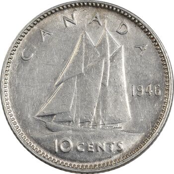 سکه 10 سنت 1946 جرج ششم - MS61 - کانادا