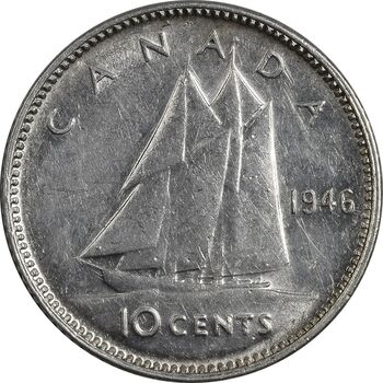 سکه 10 سنت 1946 جرج ششم - MS61 - کانادا