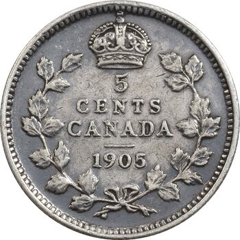 سکه 5 سنت 1905 ادوارد هفتم - AU50 - کانادا