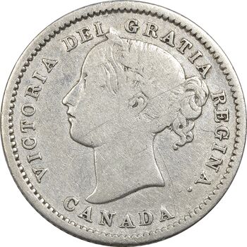 سکه 10 سنت 1858 ویکتوریا - VF35 - کانادا