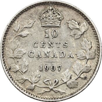 سکه 10 سنت 1907 ادوارد هفتم - EF45 - کانادا