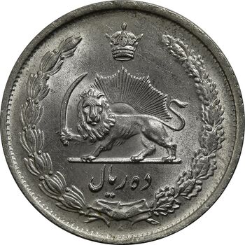 سکه 10 ریال 1323 - MS63 - محمد رضا شاه