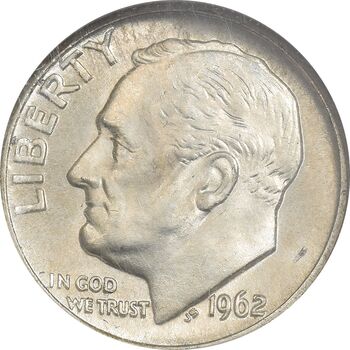 سکه 1 دایم 1962D روزولت - MS66 - آمریکا