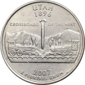 سکه کوارتر دلار 2007D ایالتی (یوتا) - AU55 - آمریکا