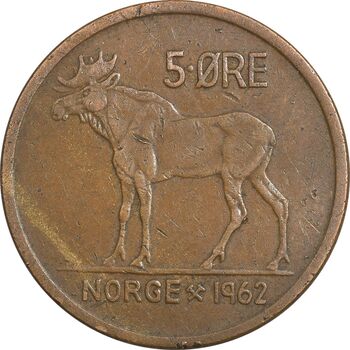 سکه 5 اوره 1962 اولاف پنجم - EF40 - نروژ