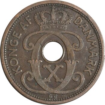 سکه 2 اوره 1928 کریستیان دهم - EF40 - دانمارک