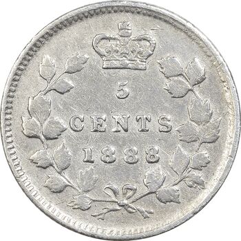 سکه 5 سنت 1888 ویکتوریا - EF45 - کانادا
