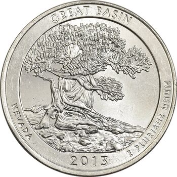 سکه کوارتر دلار 2013P (پارک ملی حوضه آبریز بزرگ) - MS62 - آمریکا