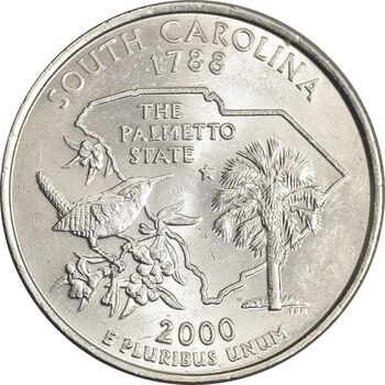 سکه کوارتر دلار 2000P ایالتی (کارولینای جنوبی) - MS63 - آمریکا