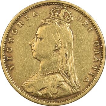 سکه طلا 1/2 ساورین 1892 ویکتوریا - EF40 - انگلستان