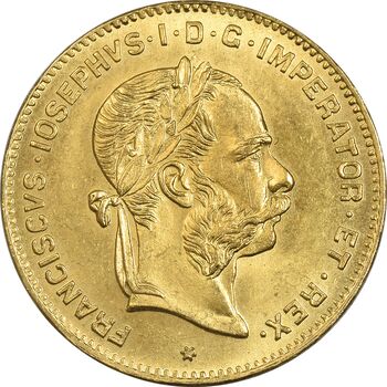 سکه 10 فرانک (4 فلورین) 1892 فرانتس یوزف یکم (طلا) - MS64 - اتریش