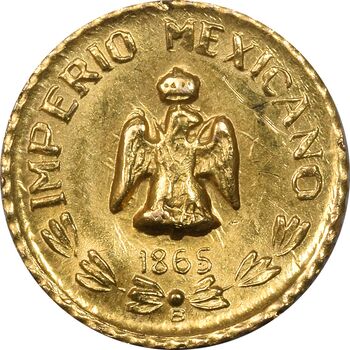 شاباش عروسی 1865 ماکسیمیلیان یکم (طلا) - AU58 - مکزیک