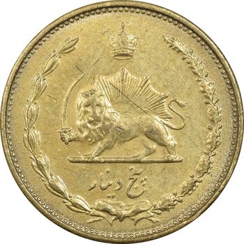 سکه 5 دینار 1318 برنز - AU50 - رضا شاه