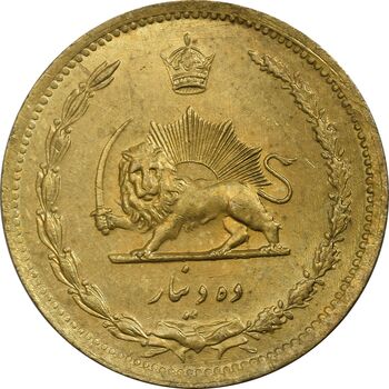سکه 10 دینار 1318 برنز - MS64 - رضا شاه