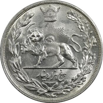 سکه 5000 دینار 1306L تصویری - MS63 - رضا شاه