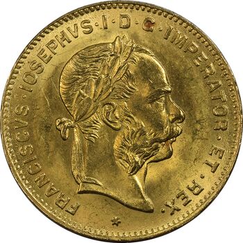 سکه 10 فرانک (4 فلورین) 1892 فرانتس یوزف یکم (طلا) - MS64 - اتریش