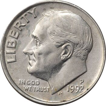 سکه 1 دایم 1992P روزولت - EF45 - آمریکا