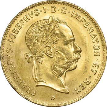 سکه 10 فرانک (4 فلورین) 1892 فرانتس یوزف یکم (طلا) - MS64 - اتریش