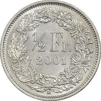 سکه 1/2 فرانک 2001 دولت فدرال - AU50 - سوئیس