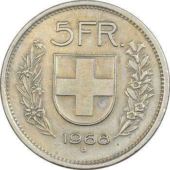 سکه 5 فرانک 1968 دولت فدرال - EF45 - سوئیس