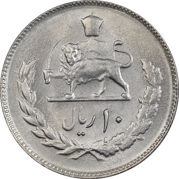 سکه 10 ریال 1357 - MS61 - محمد رضا شاه