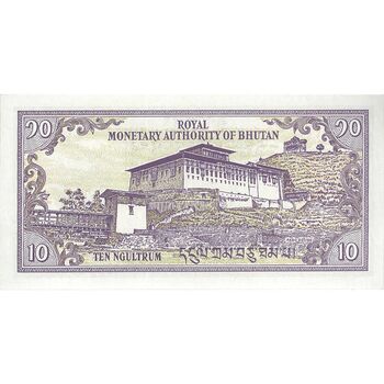 اسکناس 10 نگولتروم (آشی سونام وانگچوک) جیگمه سینگیه وانگچوک - تک - UNC63 - بوتان
