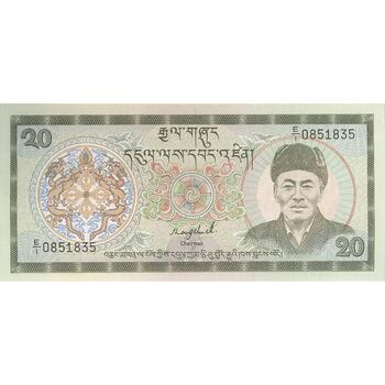 اسکناس 20 نگولتروم بدون تاریخ(1986-1992) - امضای (آشی سونام وانگچوک) جیگمه سینگیه وانگچوک - تک - UNC63 - بوتان