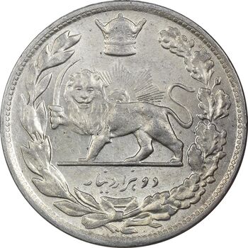 سکه 2000 دینار 1308 تصویری - MS61 - رضا شاه