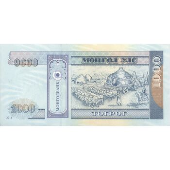 اسکناس 1000 توگروگ 2013 جمهوری - تک - UNC63 - مغولستان