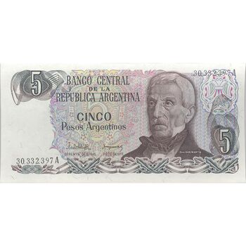 اسکناس 5 پزو بدون تاریخ (1983-1984) جمهوری فدرال - PCL, JCGdS	 - تک - UNC63 - آرژانتین