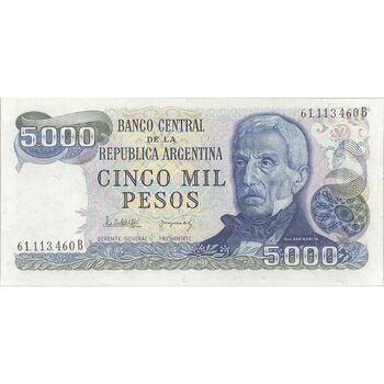 اسکناس 5000 پزو بدون تاریخ (1982-1983) جمهوری فدرال - PCL, JCGdS - تک - UNC63 - آرژانتین